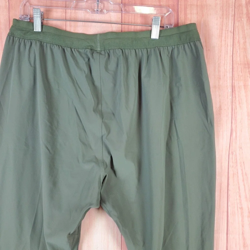 Gymshark Studio Joggers Pants Womens 2XL Olive Green Logo Slim Fit Drawstring
